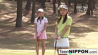 Teen golfer gets her pink pounded on the green!