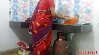 Desi Bengali desi Village Indian Bhabi Kitchen Sex In Red Saree ( Truthful Video By Localsex31)