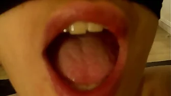 she fills her mouth and pussy up with so much sperm