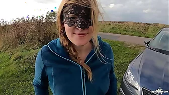 Outdoor Blowjob and Facial next to a car - ENFJandINFP