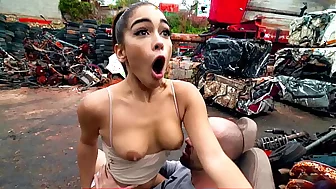 Hot fit teen gets fucked in her contraband in Junk Junction - teen anal porn
